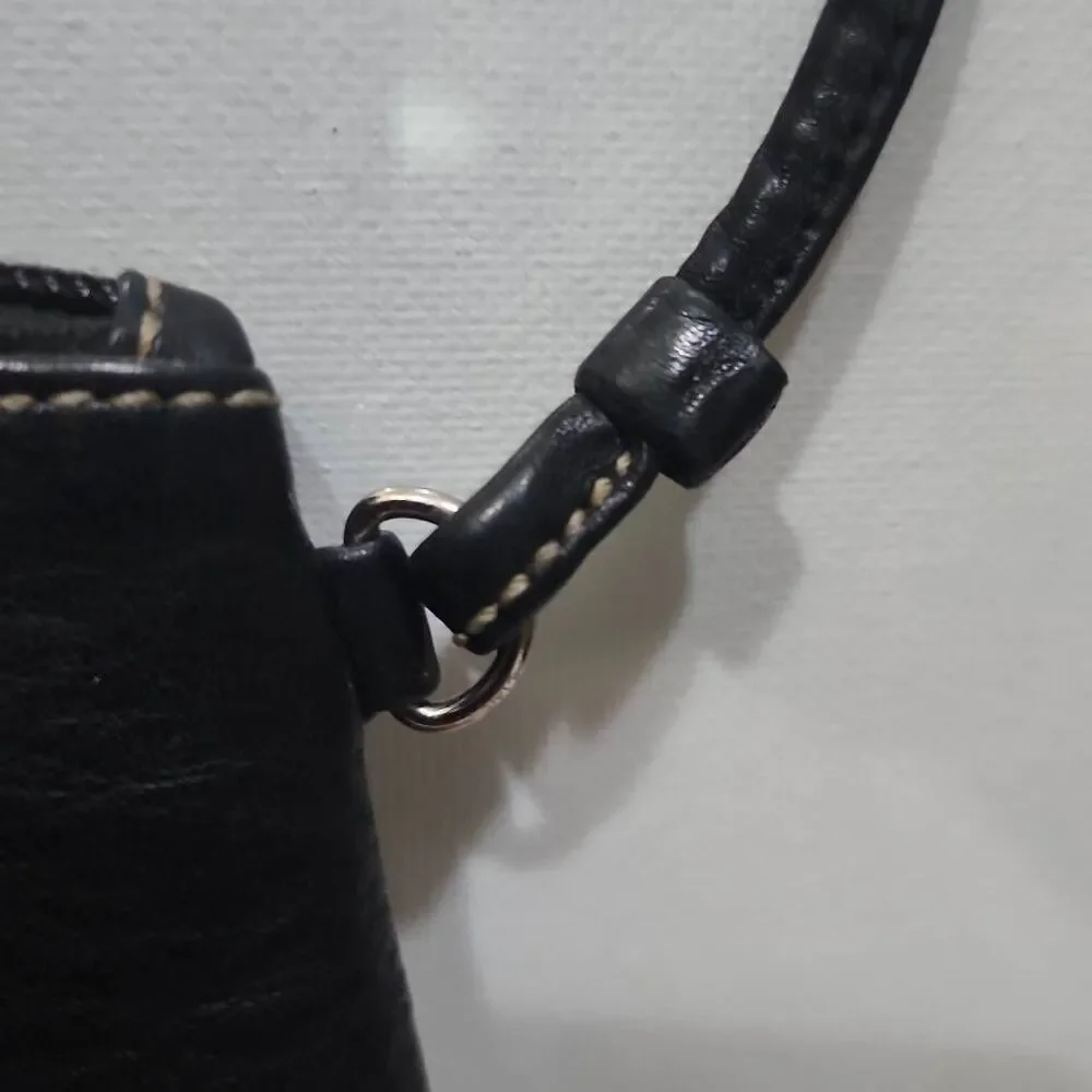 Coach black leather wristlet
